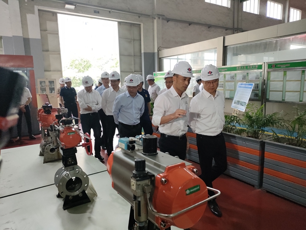 湖州市市長(zhǎng)王綱、長(zhǎng)興縣縣長(zhǎng)沈志偉等市縣領(lǐng)導(dǎo)蒞臨國(guó)家高新技術(shù)企業(yè)——浙江中德科技股份視察